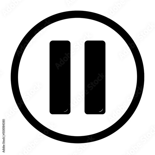 Circular Pause Button Icon for Media Control