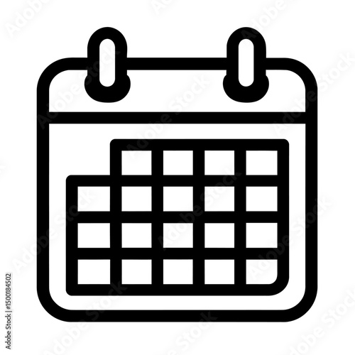 Simple Black Outline Calendar Icon