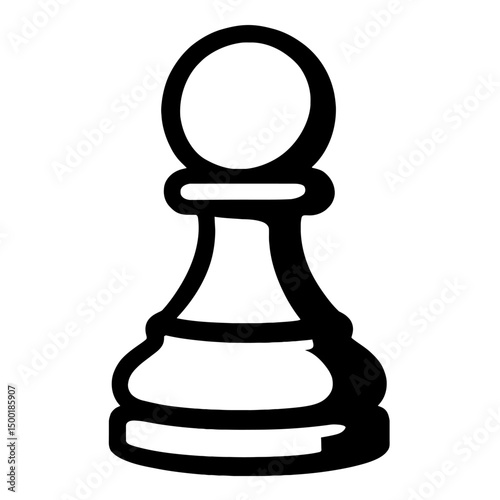 Simple Black Outline Chess Pawn Game Piece Icon