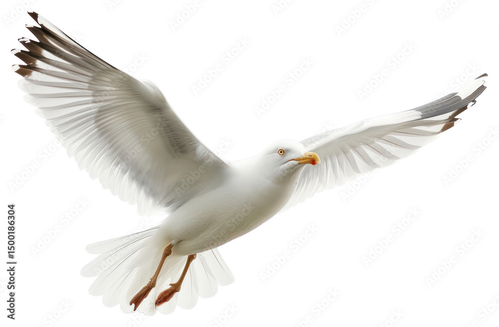 Obraz premium PNG Beautiful seagull flying animal white bird.