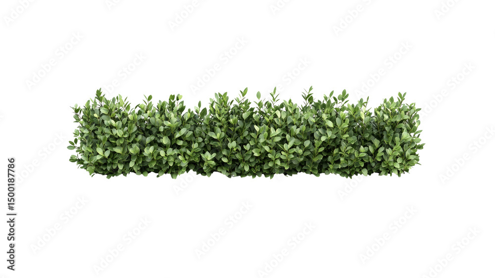 Obraz premium Lush Green Boxwood Hedge, Isolated on Transparent Background