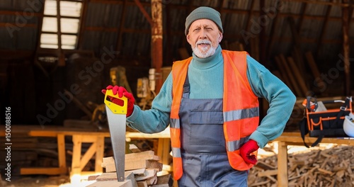 Mature male carpenter with ...