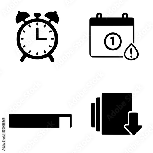 Deadline Management & Workflow Vector Icon Set