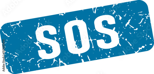 sos rectangular sign. sos stamp