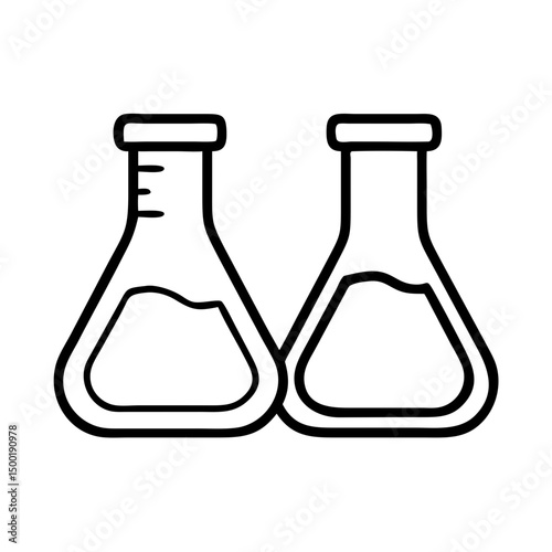 Laboratory glassware vector illustration featuring beakers for science and chemistry experiments one hundred on transparent background