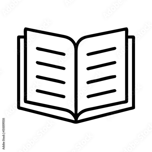 Open book icon vector illustration for education reading and learning concept graphic design element 100 on transparent background