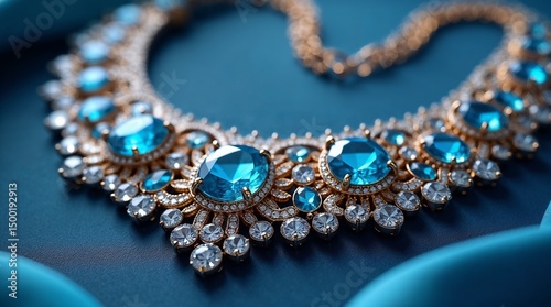 necklace with blue beads
