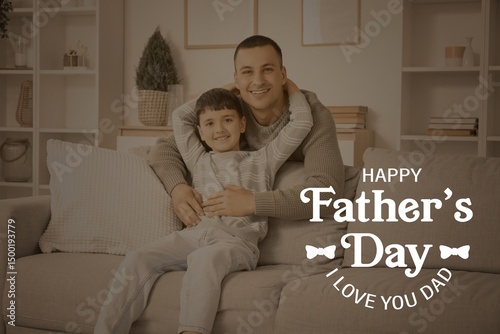 Cute little boy with his fa...