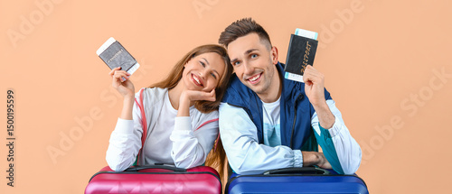 Couple of young tourists wi...