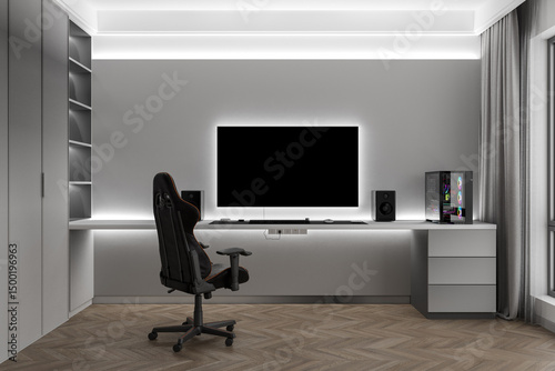 Modern Desk: Cool White Clarity