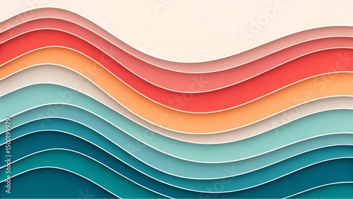 Harmonious Hues: A mesmerizing abstract composition of undulating waves in a spectrum of vibrant colors, seamlessly blended to evoke a sense of flow and tranquility.