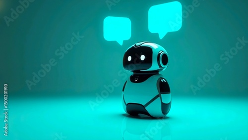Chatbot on green background 