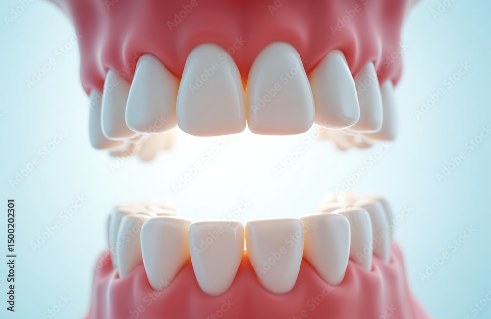 Obraz premium Inside mouth view with healthy teeth. Dental care concept. Close-up of a person open mouth with white teeth. Dentist, oral hygiene, healthcare, stomatology, whitening.