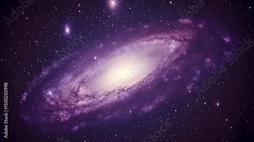 Stunning Purple Galaxy Spiral Nebula Space Background
