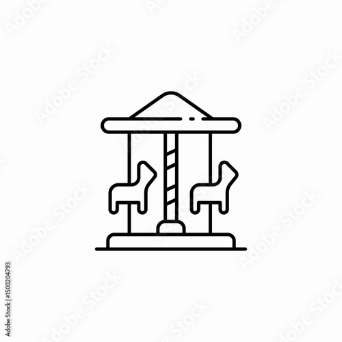 carousel horse icon sign vector