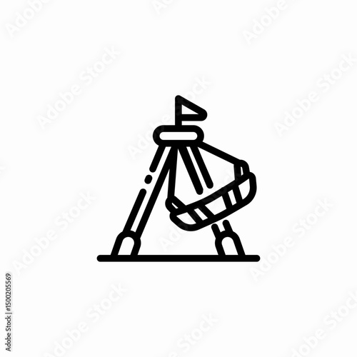 construction crane icon sign vector