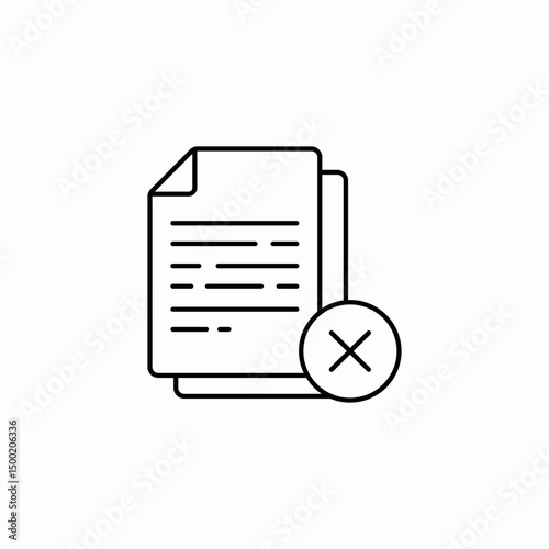 rejected file icon sign vector