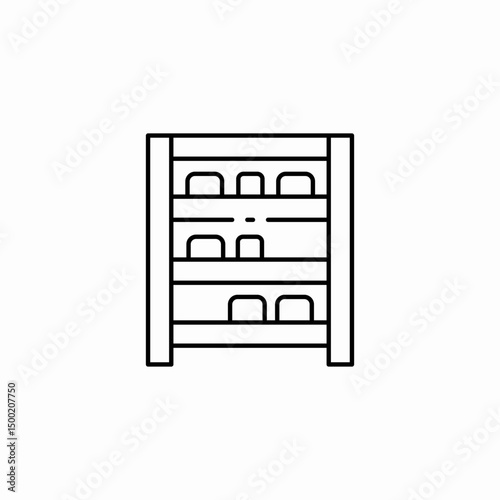storage shelves icon sign vector