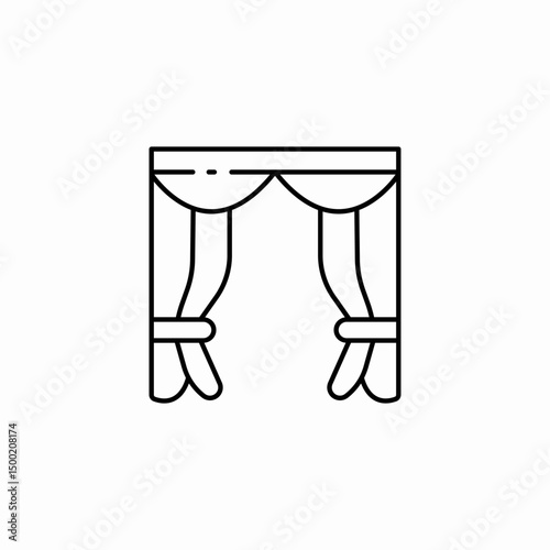 theatre curtains icon sign vector