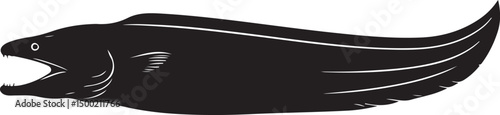 Gulper Eel Vector Silhouette on White Background