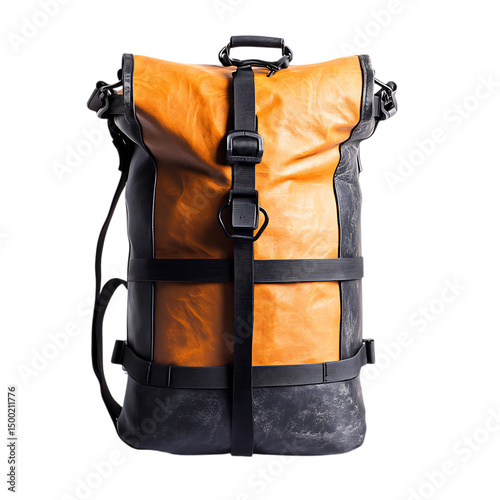 Rugged Waterproof Dry Bag with Reinforced Construct Isolated on Transparent Background