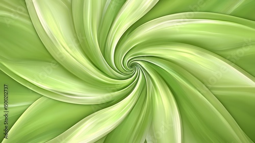 Abstract Green Swirl: Nature Inspired Spiral Design