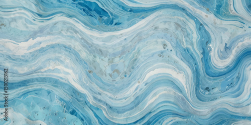 Art teal soft blue sea water ocean wavy and silver marble texture background. Water ocean wave white and soft blue aqua, teal and marble texture	