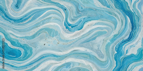 Art teal soft blue sea water ocean wavy and silver marble texture background. Water ocean wave white and soft blue aqua, teal and marble texture	