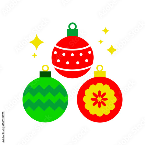 set of christmas balls vector art