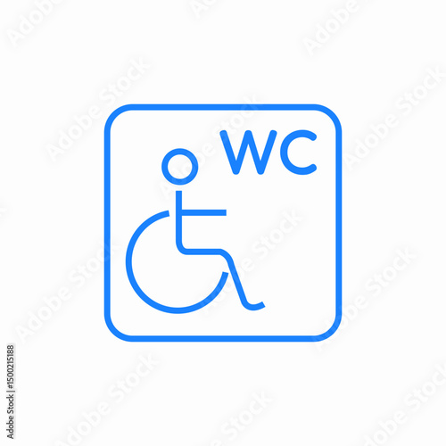 accessible toilet icon sign vector
