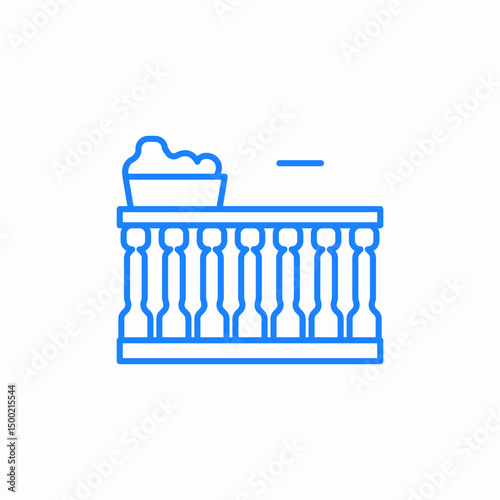 balcony railing icon sign vector