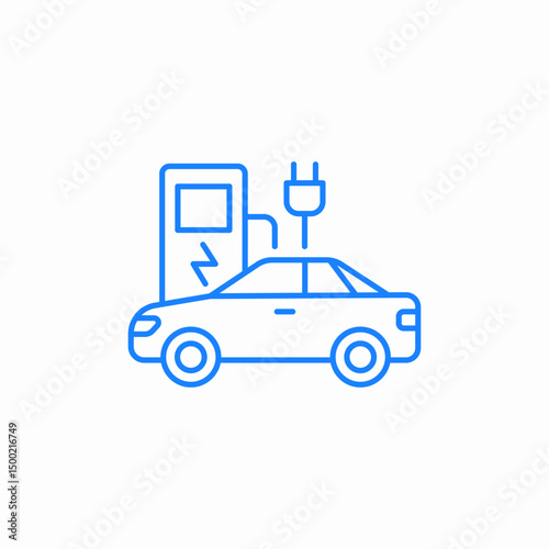 electric vehicle charging icon sign vector