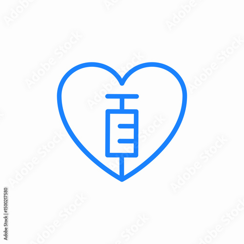 heart vaccine icon sign vector