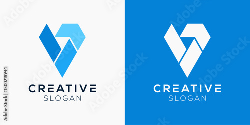 Diamond logo design templates. Modern Diamond with Technology elements logo designs for gems, jewelry and treasures.