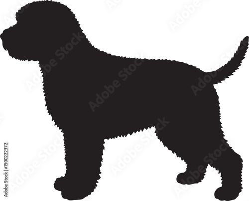 Lagotto Romagnolo Dog Side View Silhouette Vector
