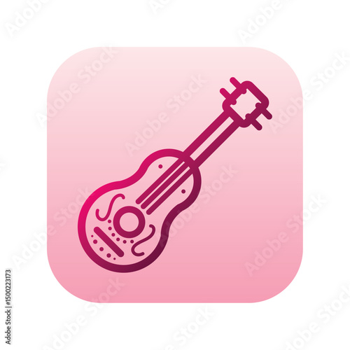 Decorated guitar icon. Vector