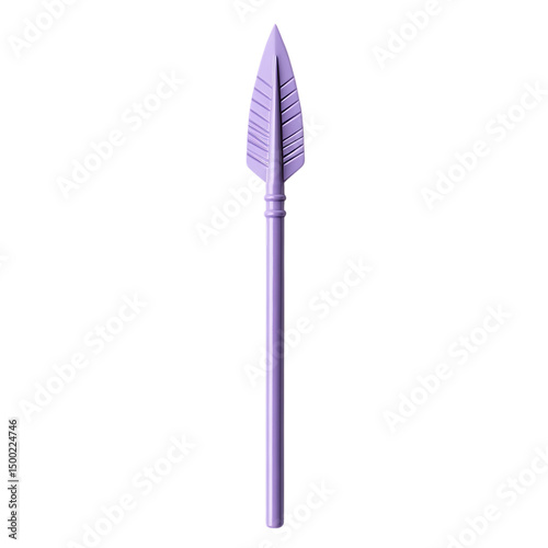 Minimal Arrow with Elegant Simplicity in Soft Lilac Isolated on Transparent Background