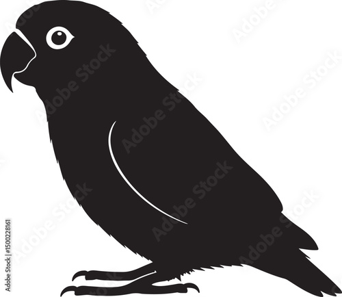 Lovebird Side View Silhouette Vector