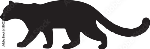 Margay side view vector silhouette on white background