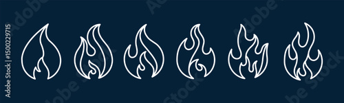 Fire icons set. Fire symbol set. Vector illustration