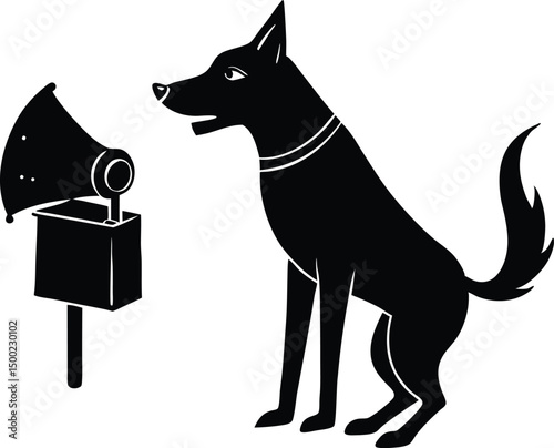  silhouette of dog barking at mailman
