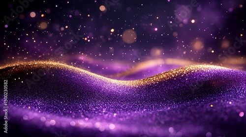 The shimmering purple and gold shimmering waves in starlight