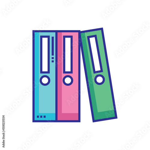 Flat Line Art Vector of a School Book for Education and Study Concepts