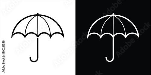 umbrella, white and black, simple, minimal, vector, graphic design, line art
