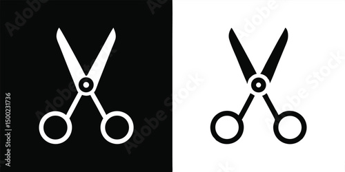 scissors, black and white, graphic design, minimalist, abstract, modern, simple, geometric, iconic, vector, illustration
