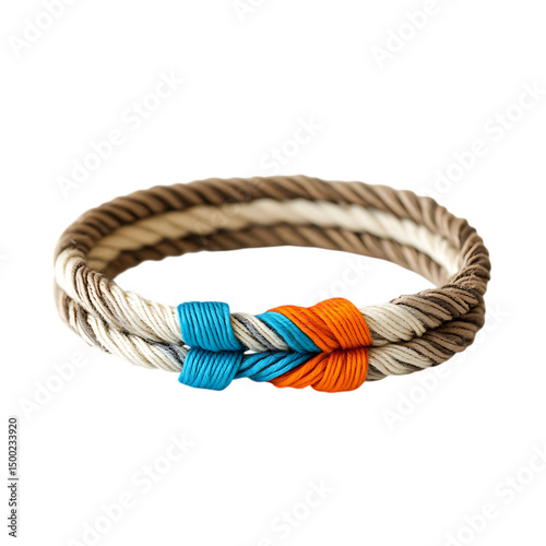 Modern Woven Bracelet with Sleek Minimal Interlacing Isolated on Transparent Background