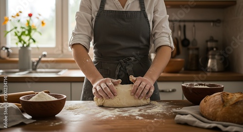 Young Homemade Cook Making Handmade Breads
