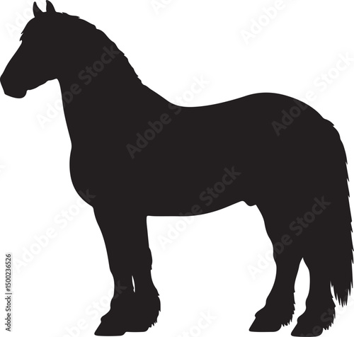 Konstfotografi Percheron Horse Side View Silhouette Vector