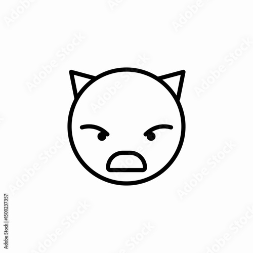 angry devil icon sign vector