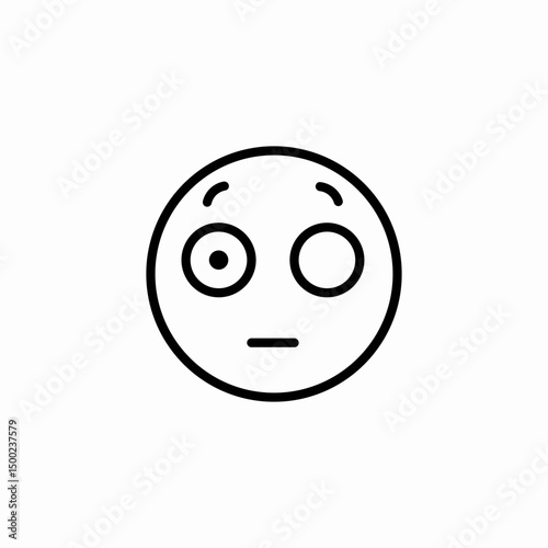 astonished face icon sign vector
